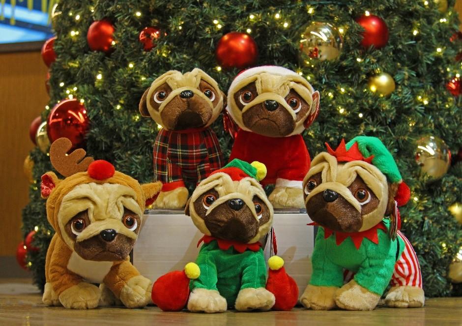 Christmas pug stuffed toys