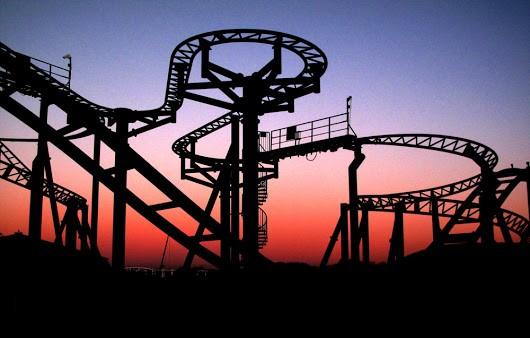 Cobra rollercoaster at sunset